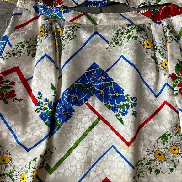 Vintage 80s Anne Crimmins Umi 1980s skirt suit mixed print silk size 10 - Picture 3 of 11
